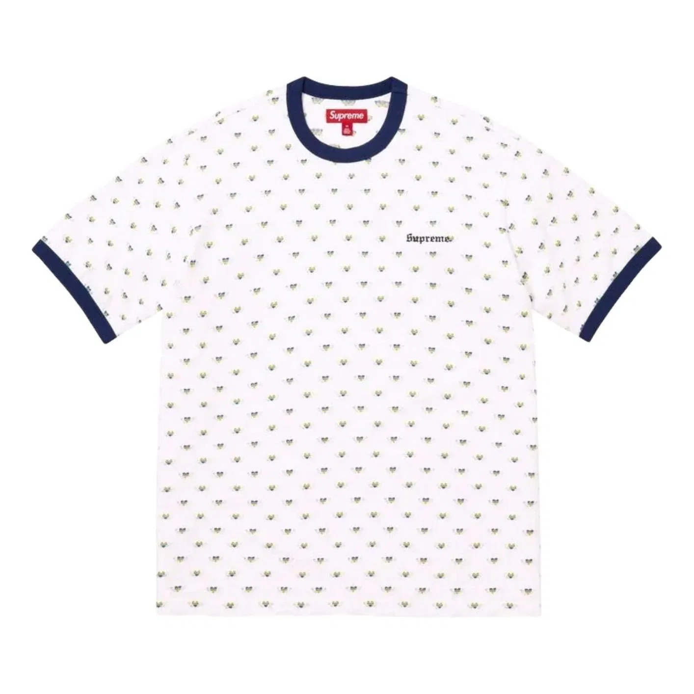 Футболка Supreme SS26 Hearts Intarsia Ringer 'White' SUP-SS26-197-WHT, белый