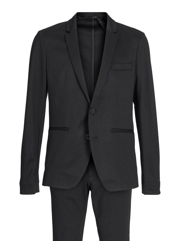 JACK & JONES Junior Однобортный пиджак и брюки черного цвета — фото 2