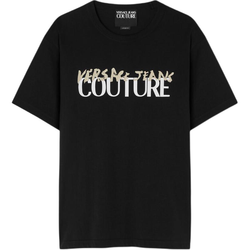 

Футболка с принтом логотипа Jeans Couture VERSACE, черный