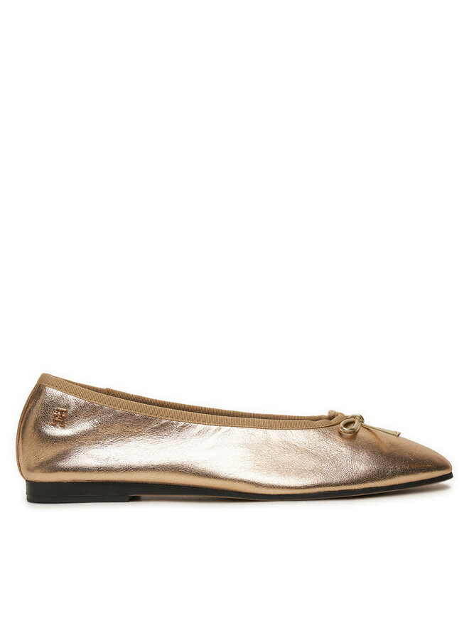 Балетки Tommy Hilfiger Ballerina Soft Leather Metallic FW0FW08452, золотой