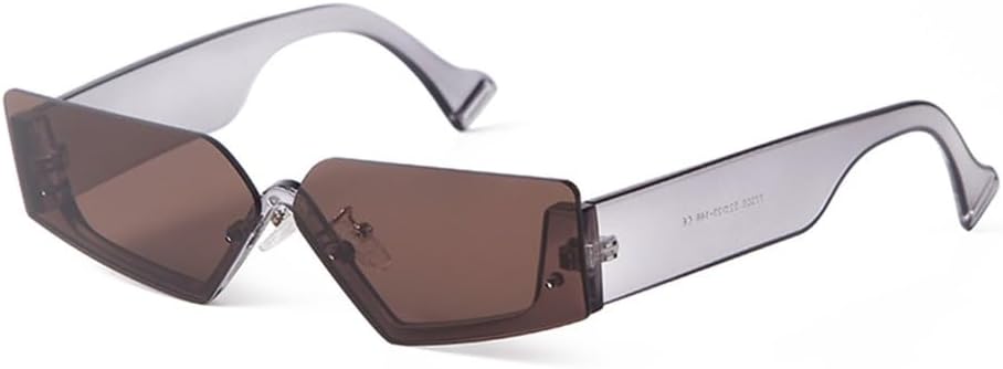 

Модные винтажные солнцезащитные очки с заклепками для женщин и мужчин, полуободковые прямоугольные солнцезащитные очки без оправы, защита от УФ-излучения UV400 generic, C2