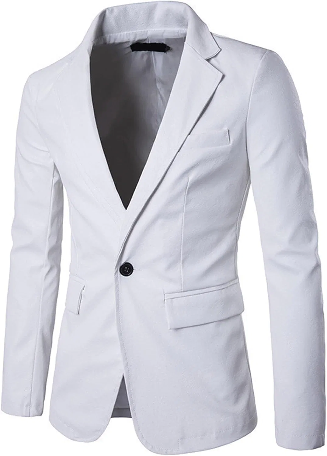 Пиджак кожаный, Slim Fit, White