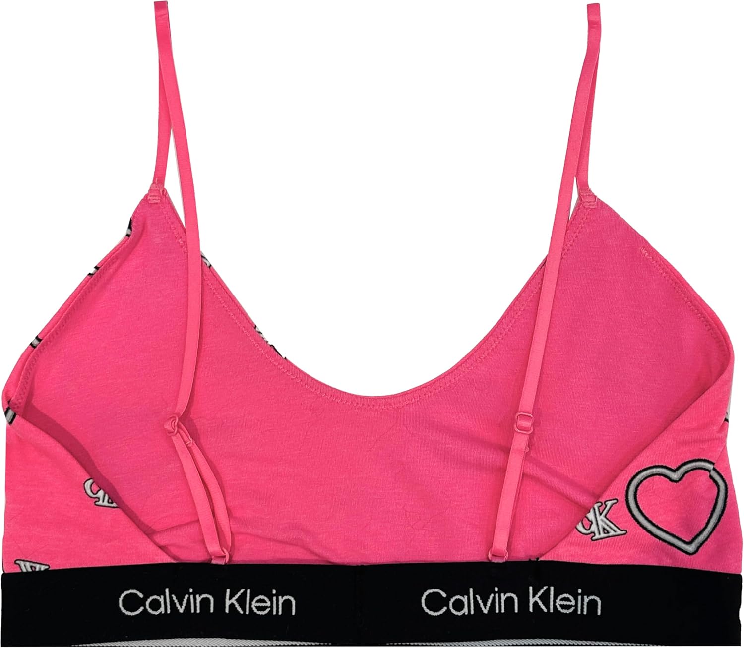 Женский бюстгальтер-бралетт Calvin Klein CK One Cotton Unlined, Neon Heart Carmine Rose — фото 3
