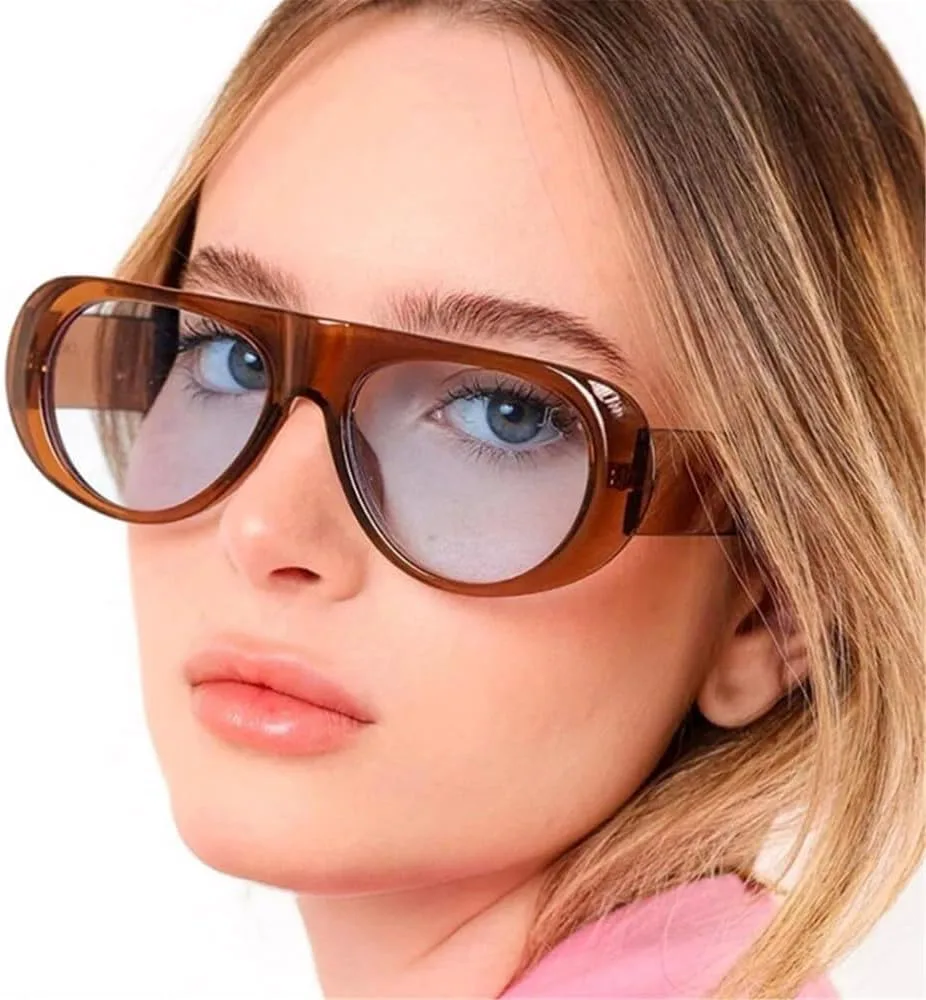 

Женские солнцезащитные очки сине-зеленые UV400, мужские с широкими дужками, для занятий спортом на открытом воздухе, бега и езды на велосипеде LXLHWN, Leopard Tea