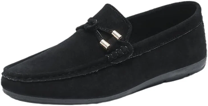 Лоферы мужские замшевые JIADELI Moccasins Penny Loafers, черный — фото 3