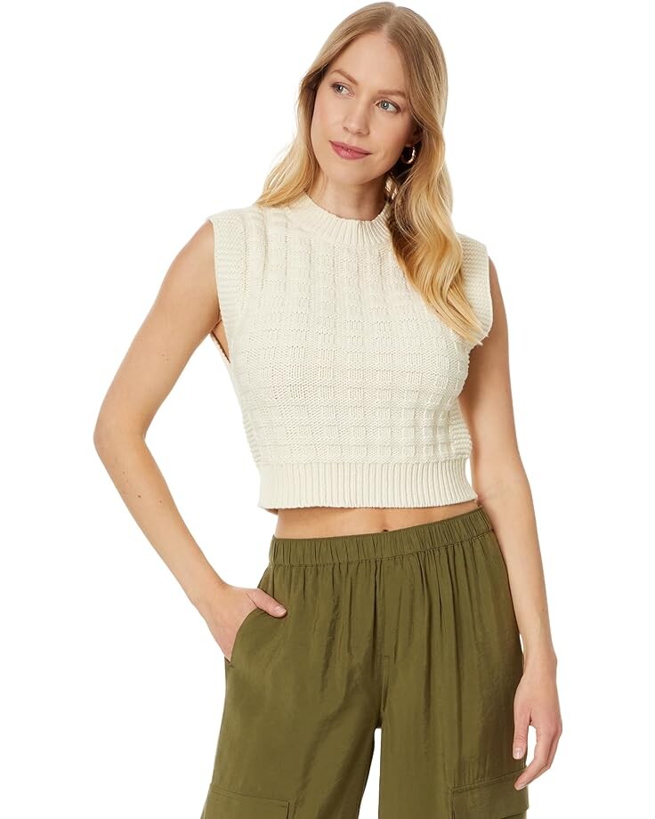 

Свитер Madewell Checkered-Stitch Wedge Sweater Vest, кремовый, Бежевый, Свитер Madewell Checkered-Stitch Wedge Sweater Vest, кремовый