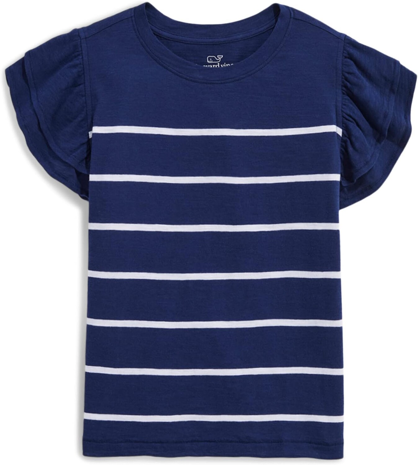 

Футболка Vineyard Vines Striped Flutter Sleeve Surf Tee, цвет Engineered Valentine Breton Stripe/Deep Bay/White Cap