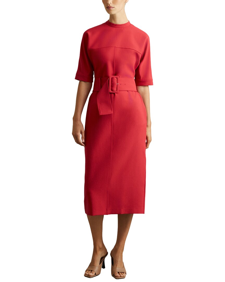 

Платье-трапеция Reiss Naya с коротким рукавом, красный