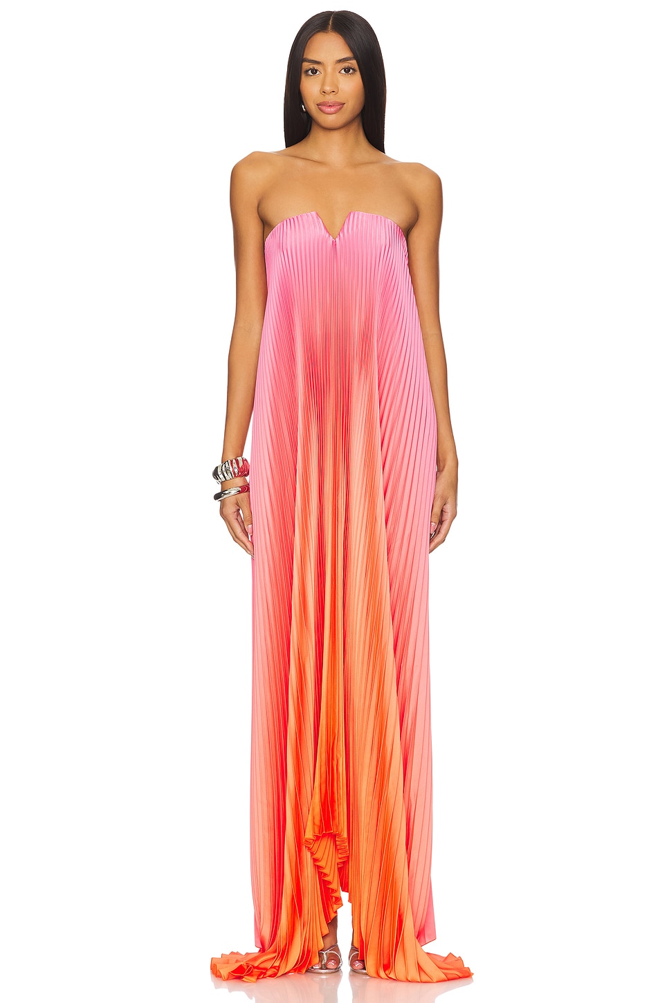

Торжественное платье с черным галстуком L'Idee, sunset ombre