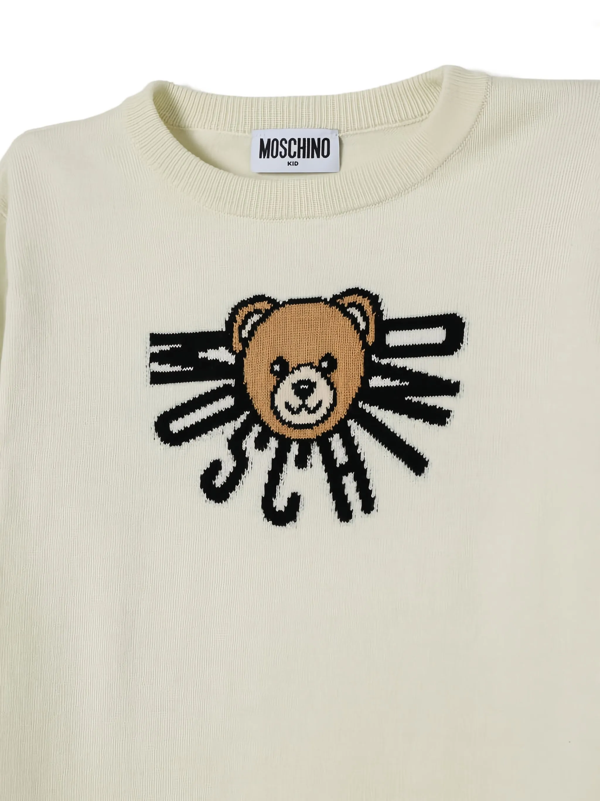 Трикотажное платье Teddy Bear Moschino Kids, бежевый — фото 3