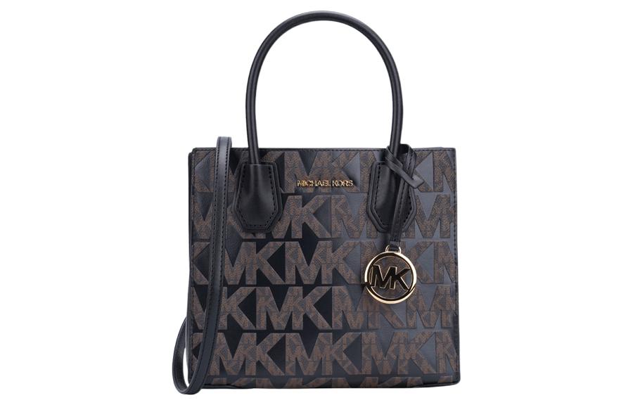 

MICHAEL KORS Кожаная маленькая квадратная сумка Дафна через плечо кроссбоди женская коричневая и черная