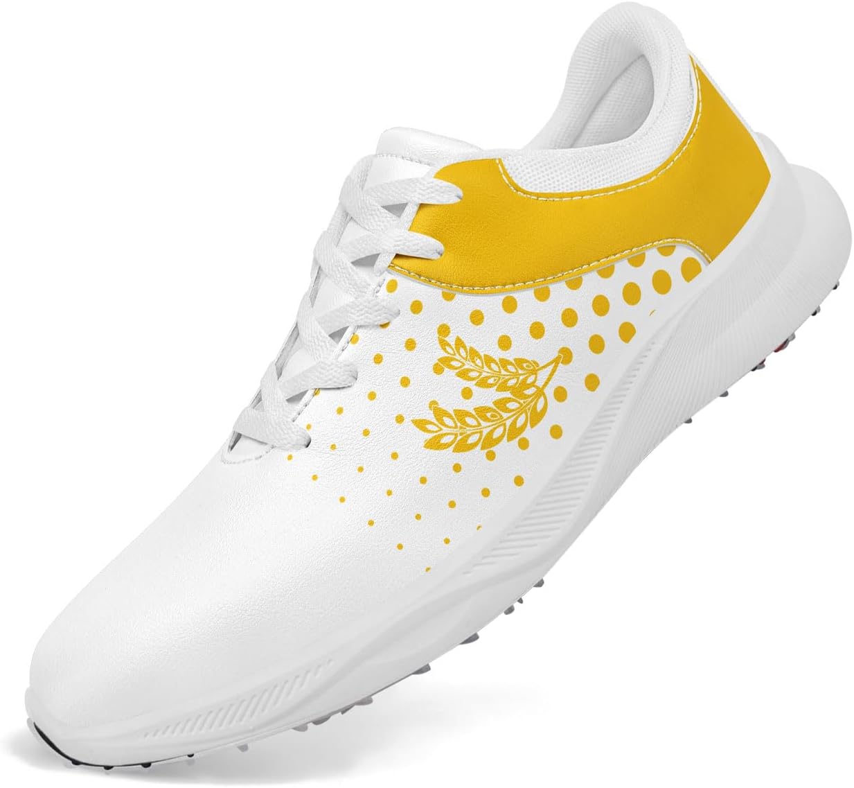 

Гольф обувь без шипов Gradient для мужчин и женщин - легкие водонепроницаемые спортивные кроссовки с вентиляцией для гольфа и активного отдыха на открытом воздухе Awsole, белый