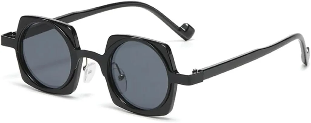 

Популярные модные маленькие квадратные солнцезащитные очки для женщин в стиле ретро, ​​конфетные цвета, прозрачные линзы, мужская оправа UATXTAU, Black Grey