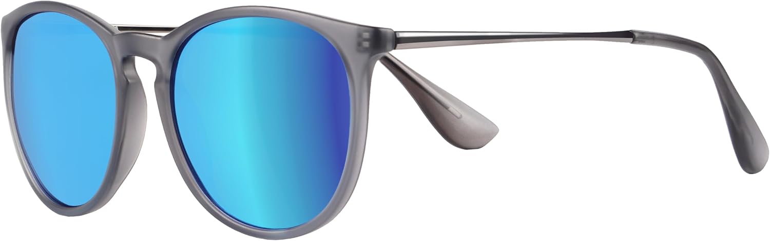 

Винтажные круглые поляризованные солнцезащитные очки для женщин и мужчин – ретро-защита UV400, легкие, дизайнерские, для вождения/отдыха на открытом воздухе UwqMaz, Black Frame(matte Finish)/Blue Lens