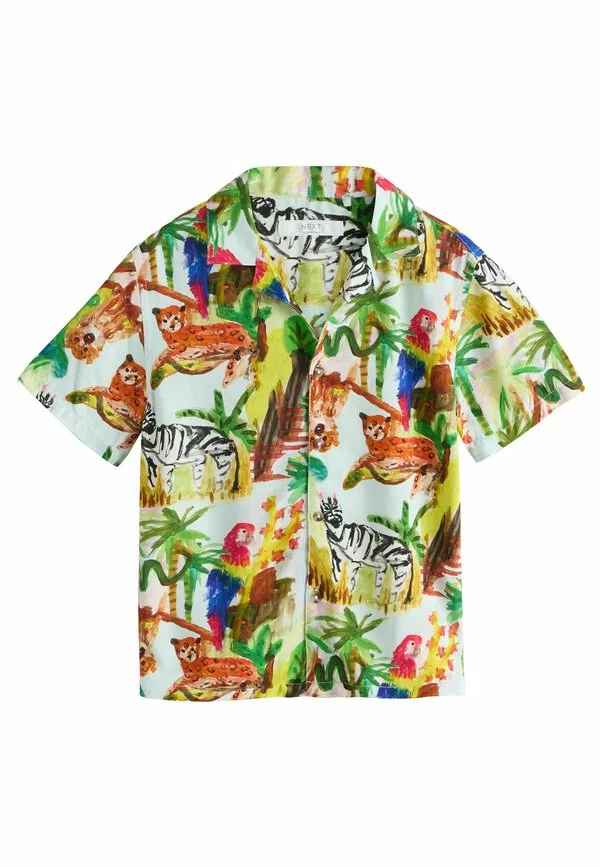 Рубашка стандартного кроя с коротким рукавом и отложным воротником Next, Multi All Over Print Jungle