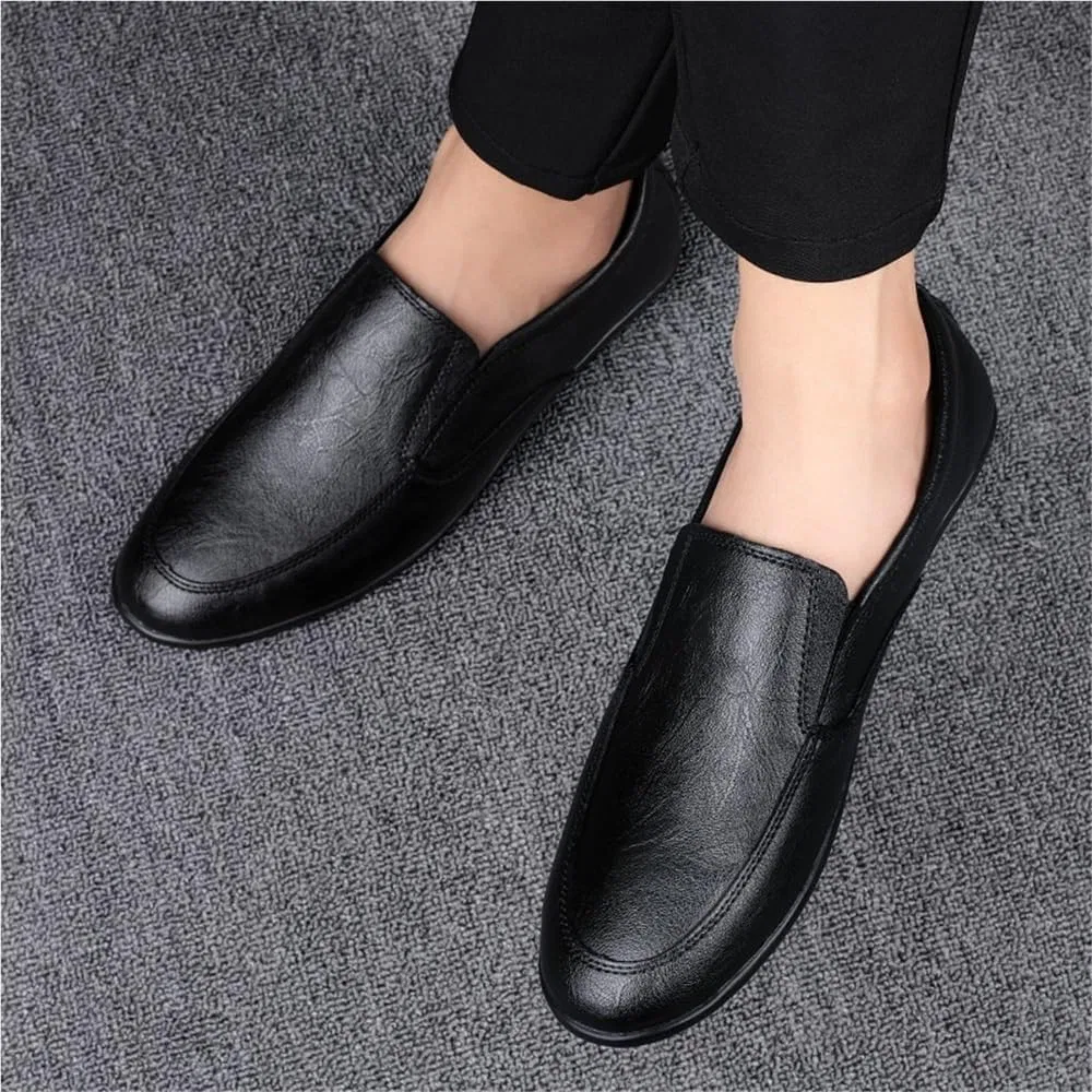 Лоферы Leather Slip-On Loafers, Black DHFIRUFSHLO — фото 2