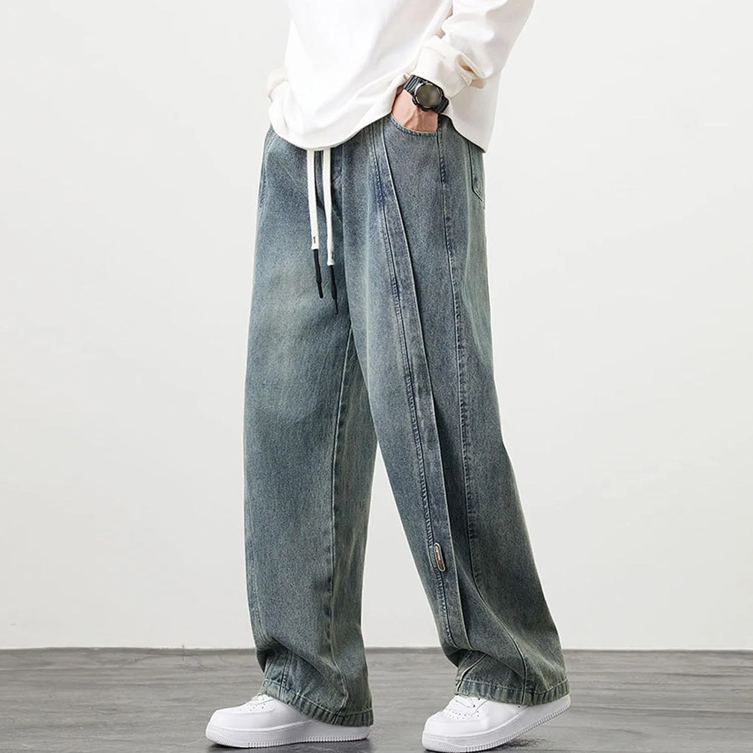 Джинсы свободные Y2k Retro Blue — фото 3