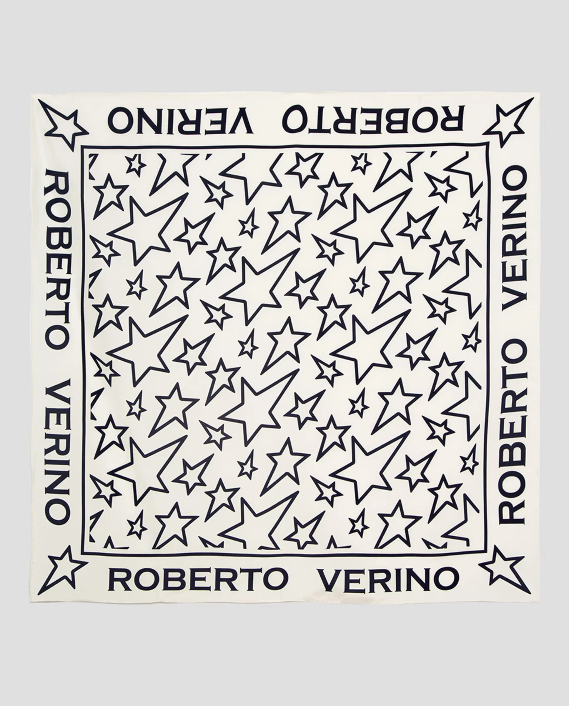 

Женский шелковый шарф со звездами Roberto Verino, темно-синий