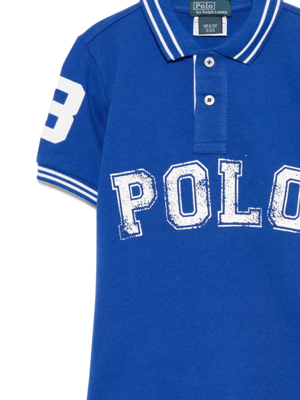 Поло с логотипом Polo Ralph Lauren Kids, синий — фото 3
