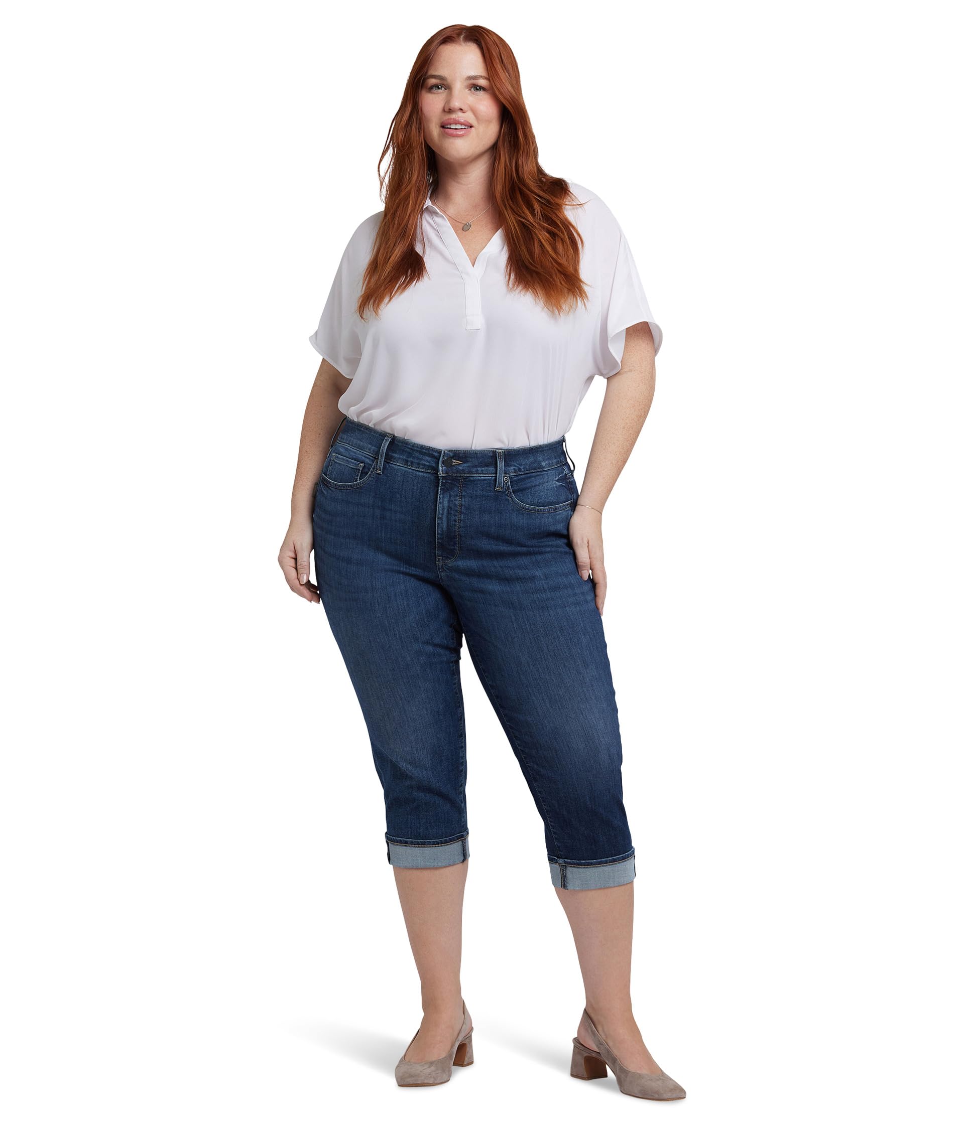 

Джинсы NYDJ Plus Marilyn Straight Crop Jeans In Rio Rapids, Rio Rapids