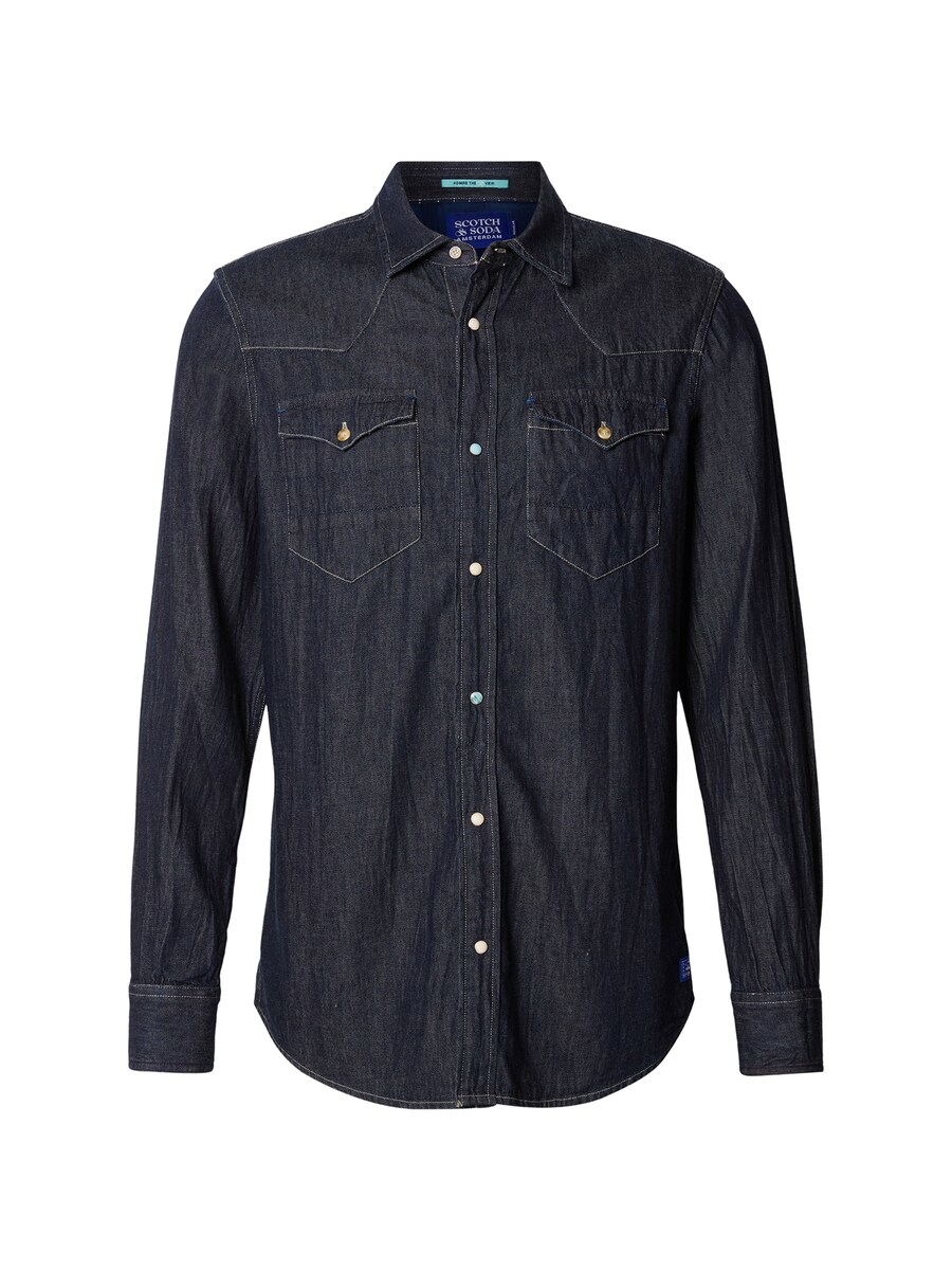 

Рубашка на пуговицах классического кроя SCOTCH & SODA, темно-синий