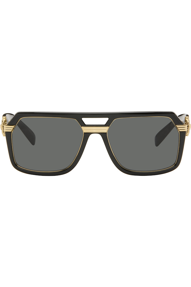 

Versace Черные винтажные солнцезащитные очки в стиле пилота