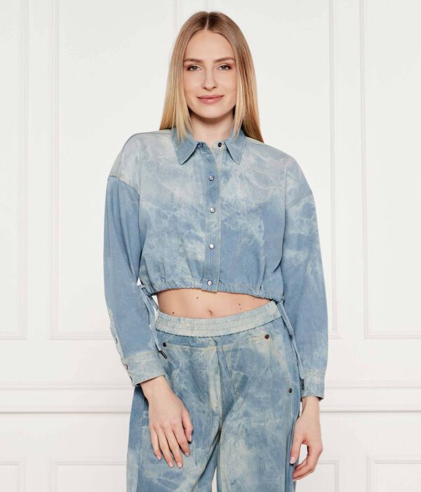 

Пузырь джинсовой Рубашка Cropped fit One Teaspoon, синий