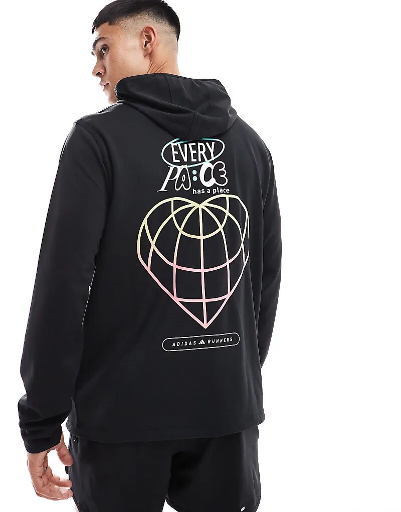 

Толстовка с капюшоном Adidas Running Own The Run черного цвета adidas performance