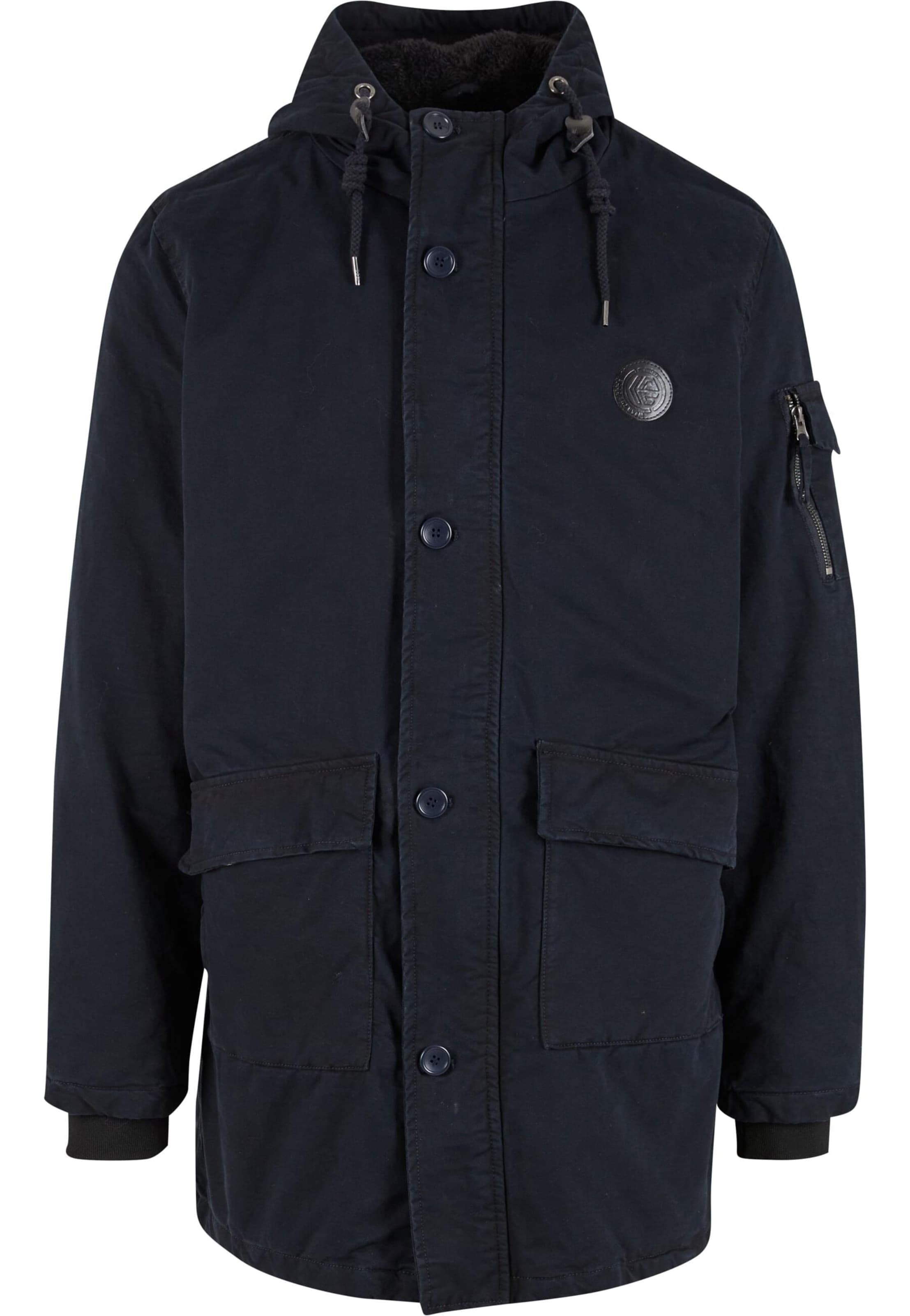 

INDICODE JEANS Парка для межсезонья 'Idahoe' в темно-синем цвете