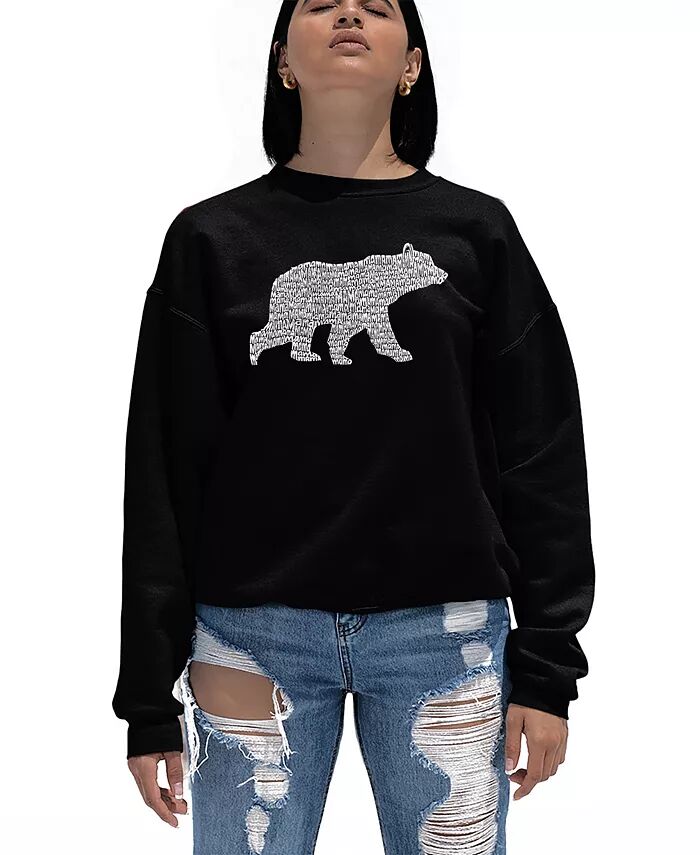 

Женская толстовка с круглым вырезом Word Art Mama Bear LA Pop Art, черный