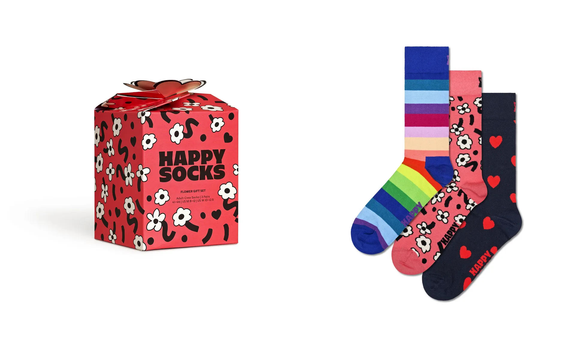 

Носки Happy Socks (в коробке, 3 пары), подарочный цветочный набор, цвет Bunt
