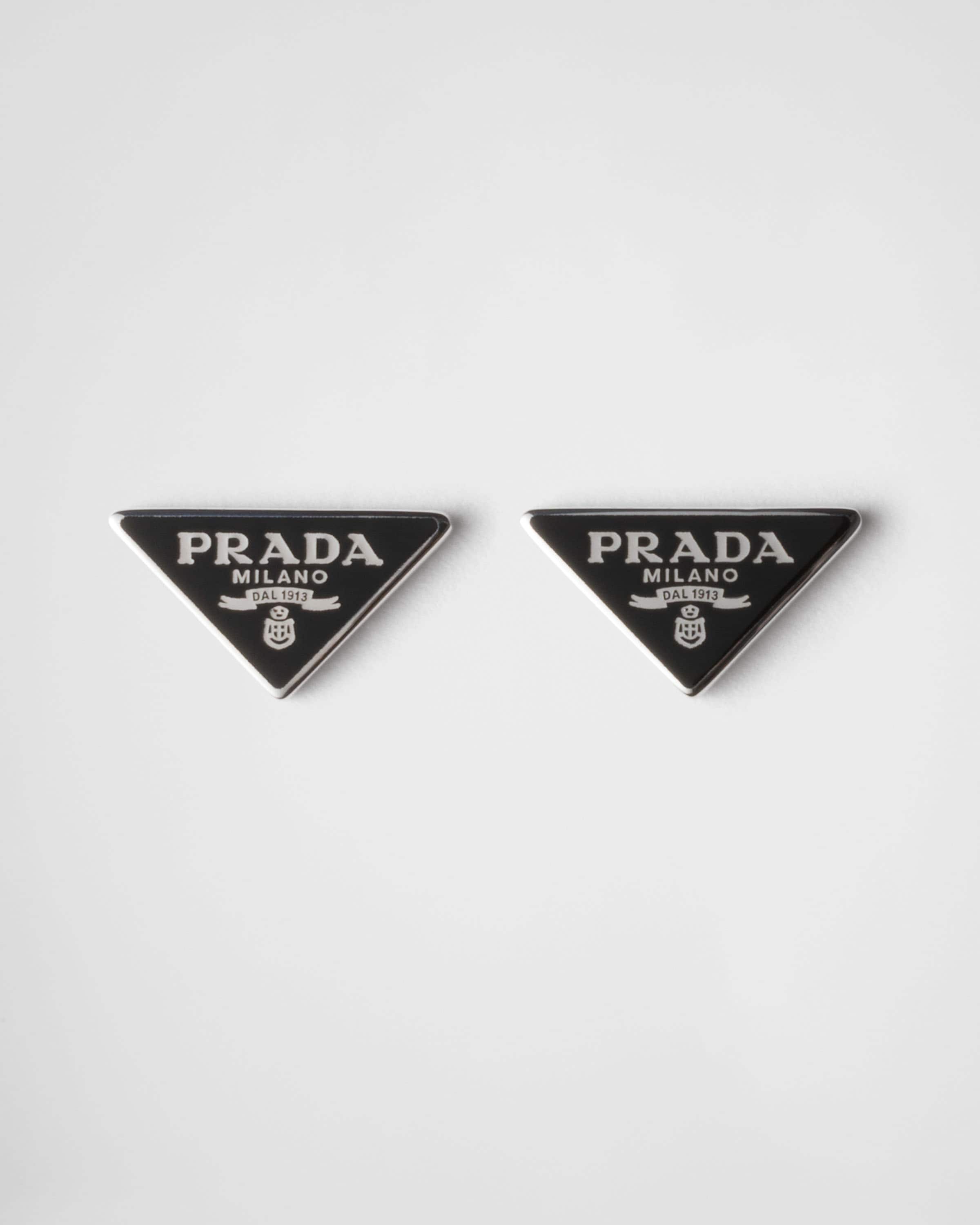 

Серьги из серебра с эмалью Prada, черный