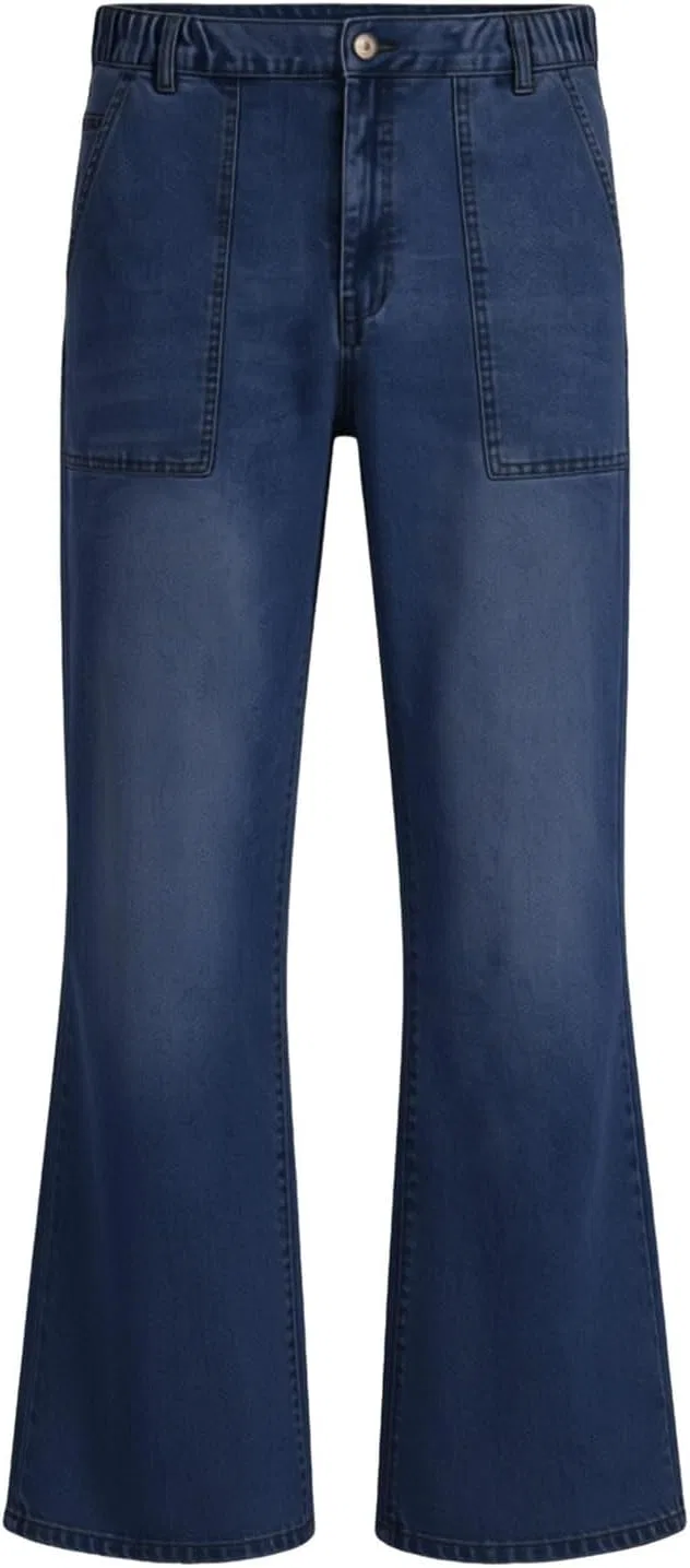 Джинсы клеш Men's Bell Bottom Casual Flare Jeans, Dark Blue — фото 4