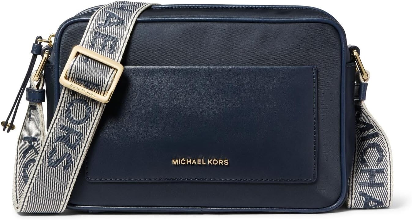 

Большая сумка через плечо Jet Set East/West с ремешком из ткани MICHAEL Michael Kors, темно-синий