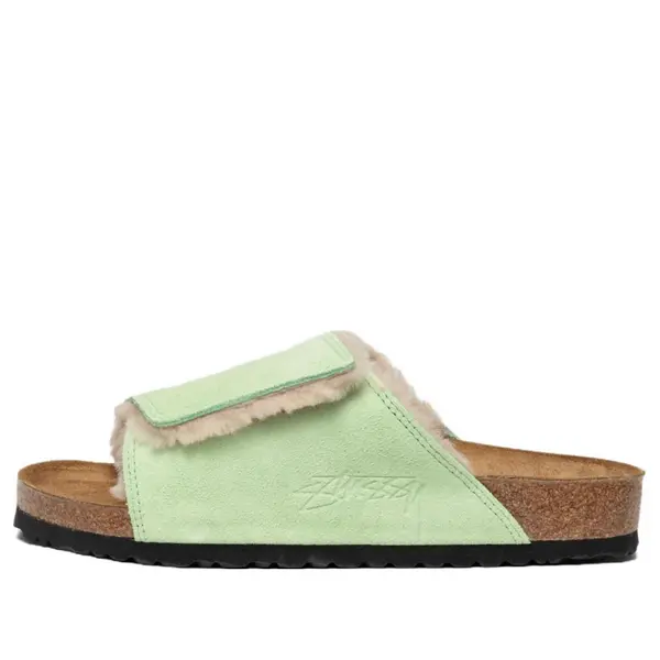 

Кроссовки x stussy solana shearling slide 'washed green' Birkenstock, зеленый