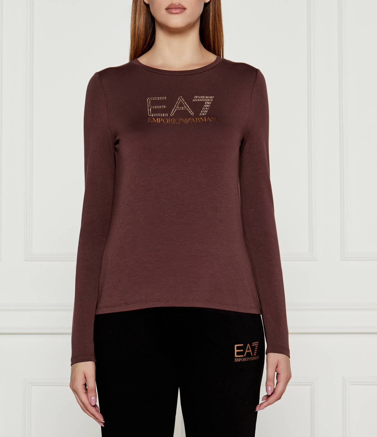

Блуза EA7 Regular Fit, бордо