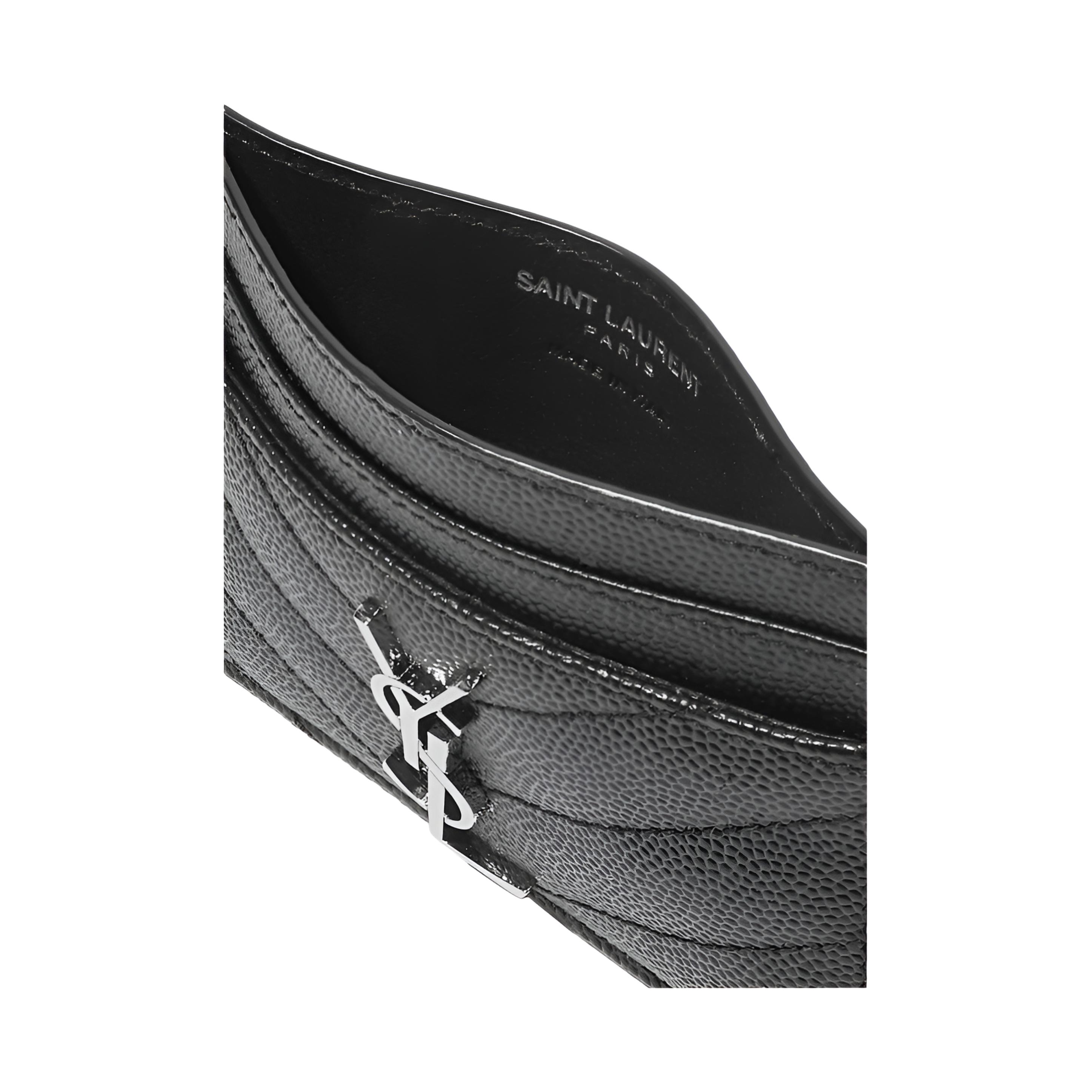 SAINT LAURENT Кожаный картхолдер Women's Black — фото 3