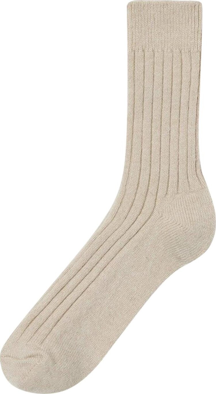 

Носки Auralee Cashmere Low Gauge 'Beige', кремовый