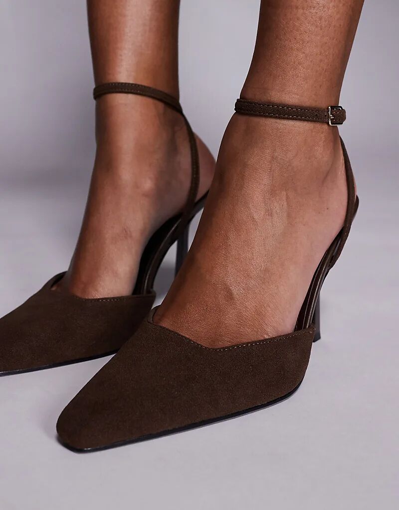 Туфли-лодочки на каблуке Simmi London Bebbo шоколадного цвета Simmi Shoes — фото 2