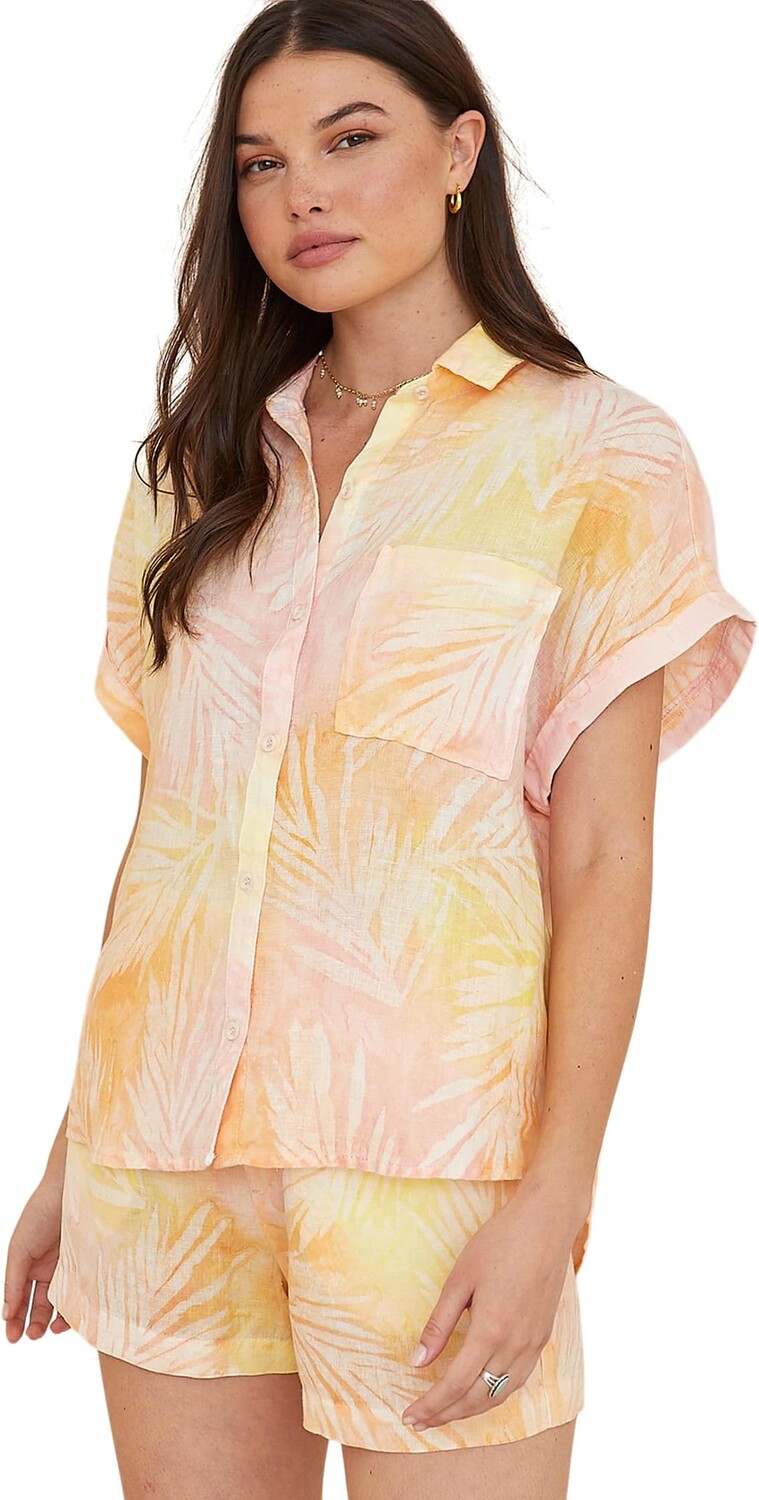 

Рубашка bella dahl Short Sleeve Pocket Button-Down, цвет Sunset Palm Print