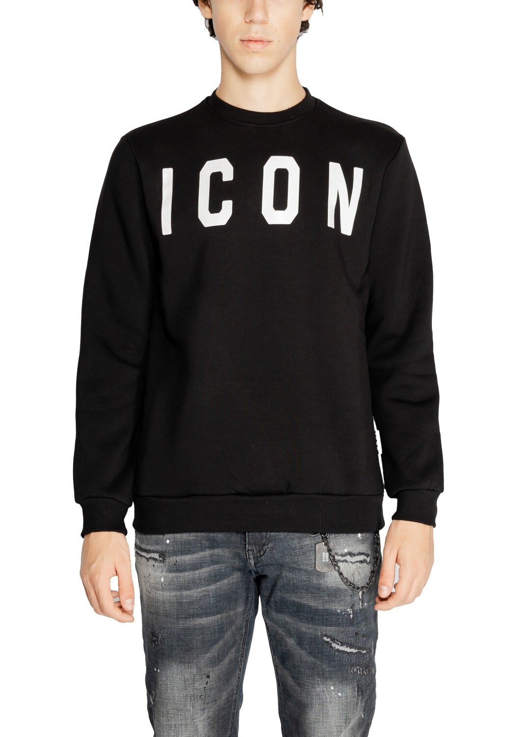 

Свитшот мужской Icon с контрастным логотипом, черный