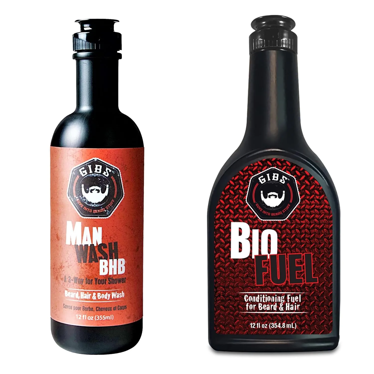 Набор GIBS GROOMING ManWash and Biofuel 12 унций - шампунь, гель для душа и кондиционер.