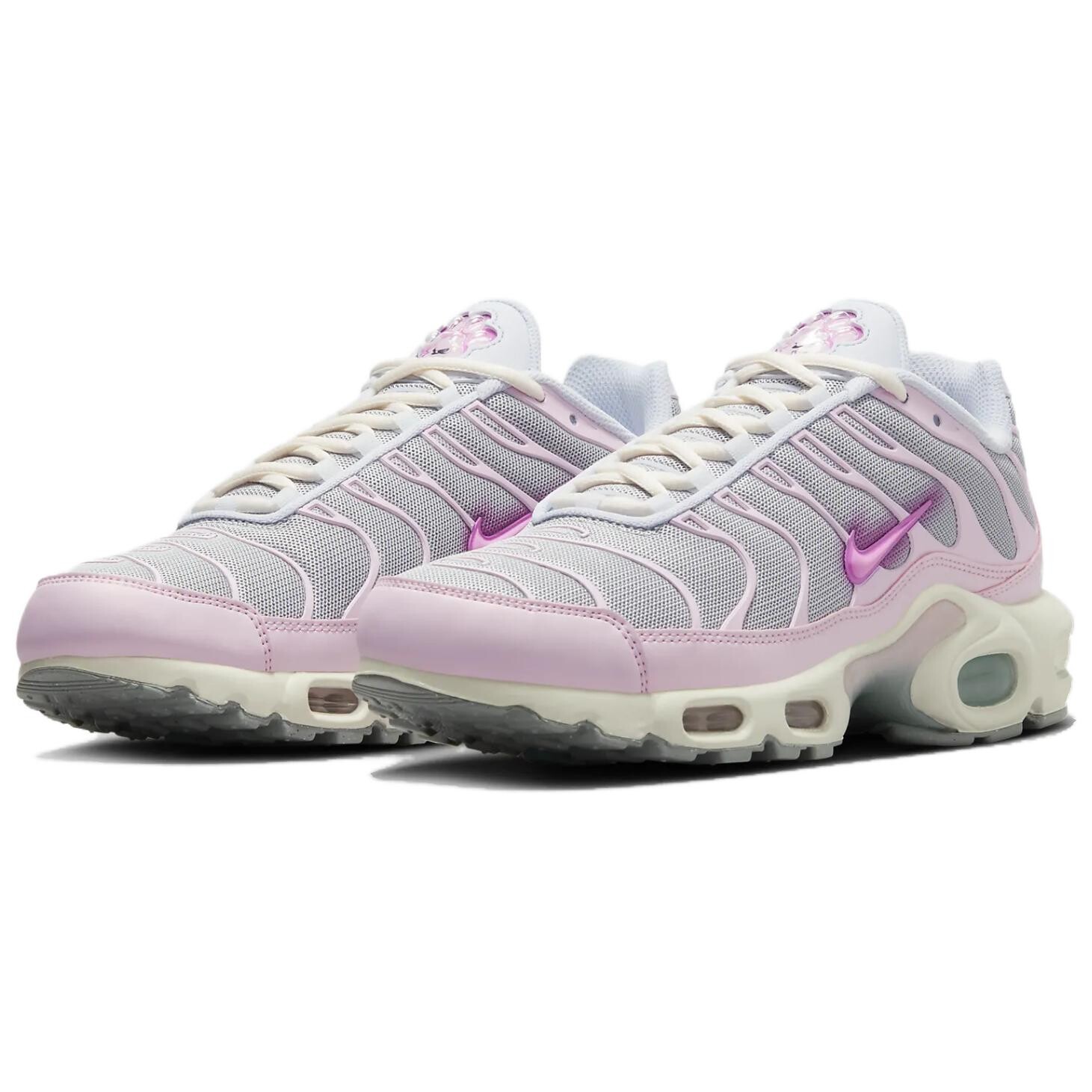 Кроссовки Nike Air Max Plus женские с низким верхом серые/розовые — фото 3