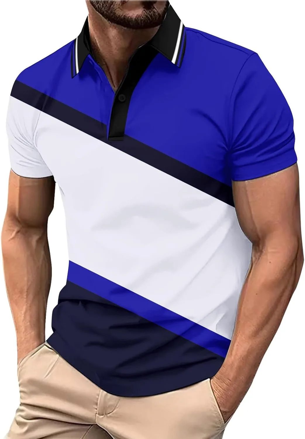 

Ymosrh мужская поло с принтом, короткий рукав, для гольфа, тенниса и офиса, S-2XL