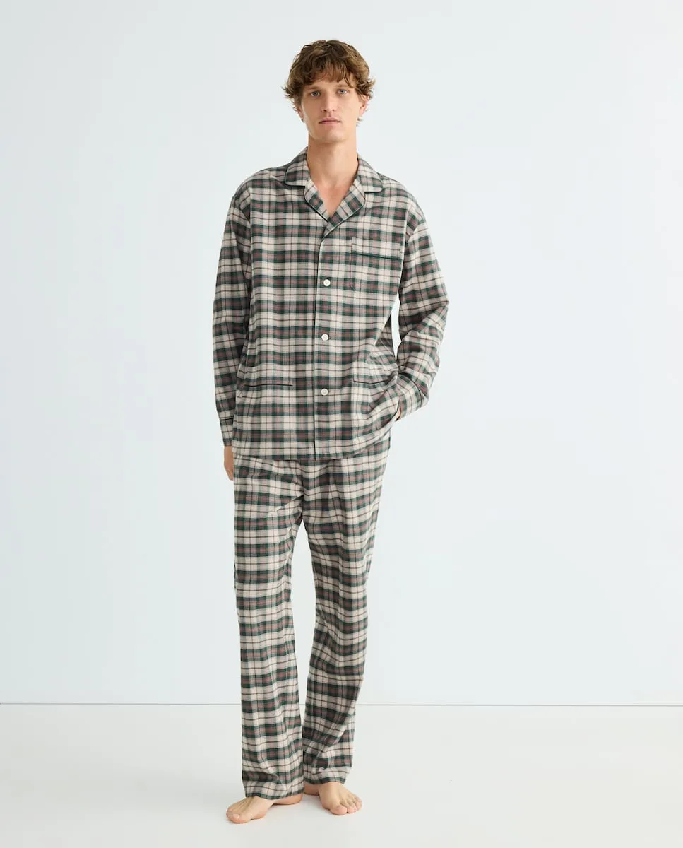 

Мужская пижама из вельвета в клетку Emidio Tucci, хаки