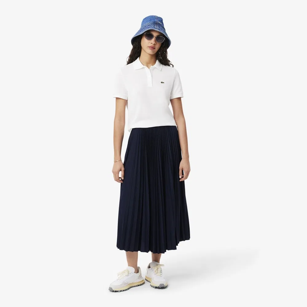 Юбка Lacoste Essential, плиссированная, длинная, темно-синяя — фото 4