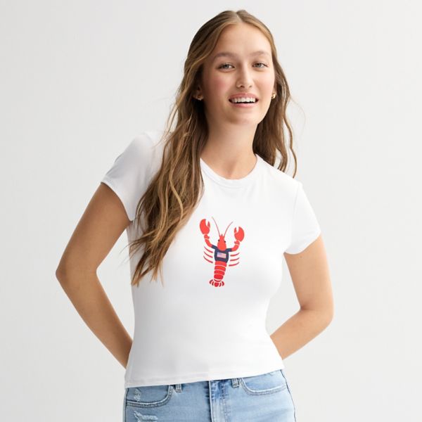 

Футболка с контурным принтом для подростков Harper & Ivy, цвет lobster