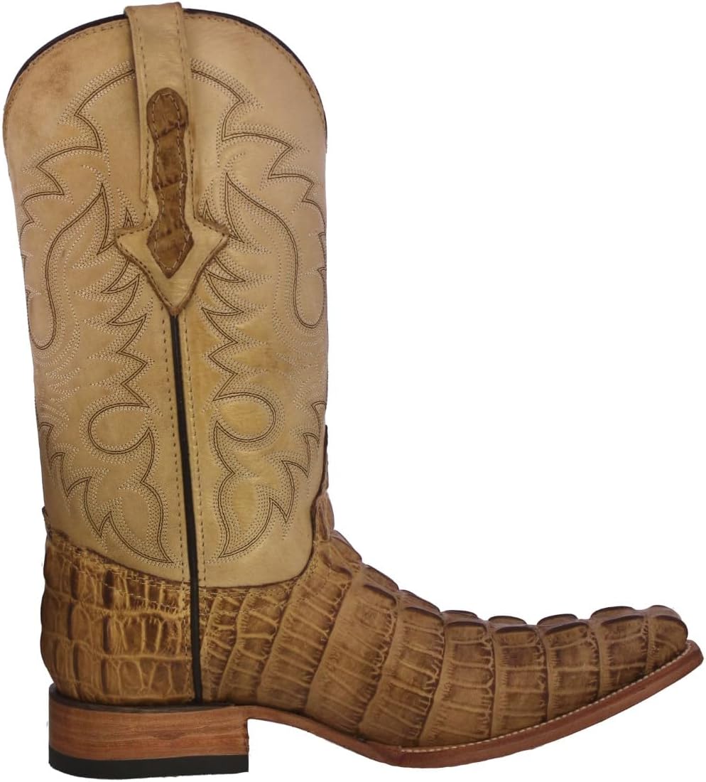 Мужские сандалии Texas Legacy Western из кожи с крокодиловым рисунком на носке 3X, Sand — фото 2