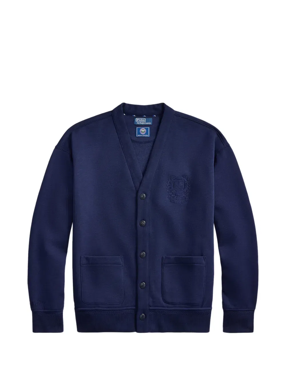 Кардиган с нашивкой в виде герба и карманом Polo Ralph Lauren, синий