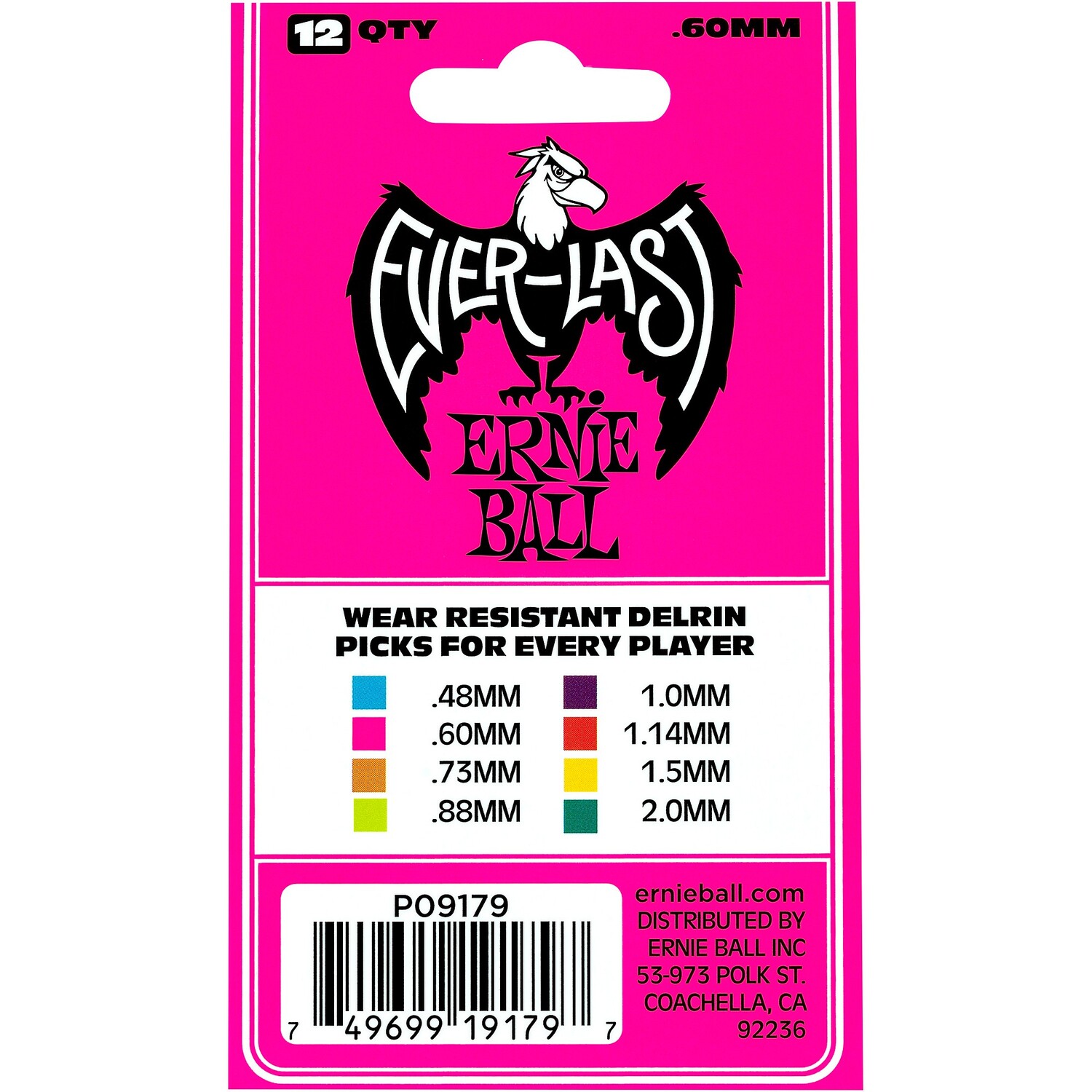 

Палочки Ernie Ball Everlast Delrin, 12 шт., диаметр 0,60 мм, 12 шт.